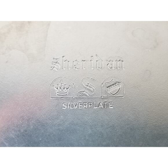 Sheridan Silverplate Sugar Bowl Creamer Coffee Pourer Vintage Collectible - Picture 9 of 15